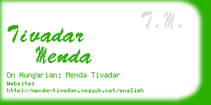 tivadar menda business card